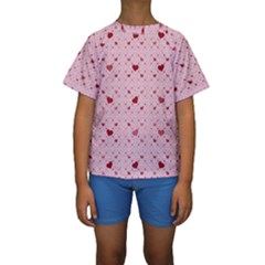 Heart Squares Kid s Short Sleeve Swimwear