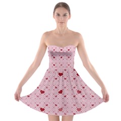 Heart Squares Strapless Dresses