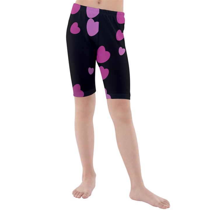 Pink Hearts Kid s Mid Length Swim Shorts