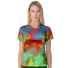 Tiling Lines 5 Women s V-neck Sport Mesh Tee