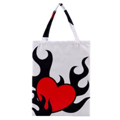 Black And Red Flaming Heart Classic Tote Bag