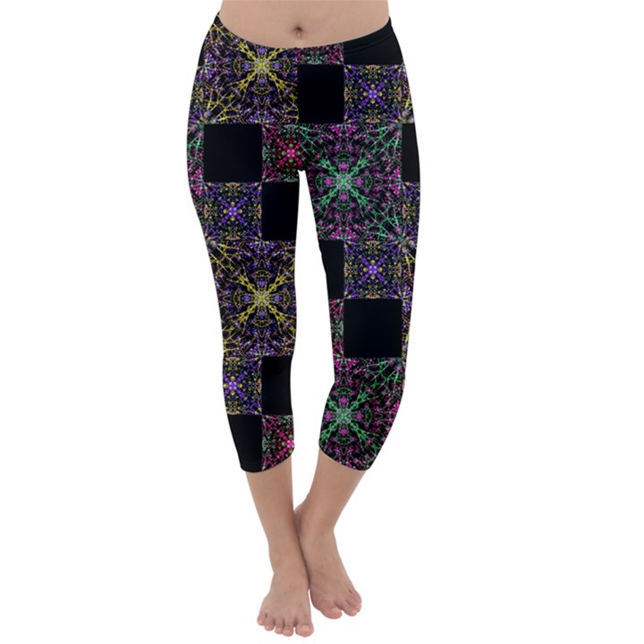 Ornate Boho Patchwork Capri Winter Leggings 