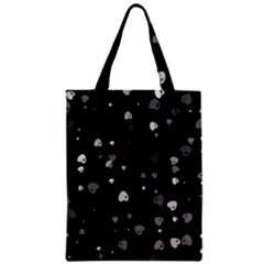 Black And White Hearts Zipper Classic Tote Bag by TRENDYcouture