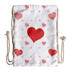 Centered Heart Drawstring Bag (large)