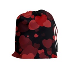 Red Hearts Drawstring Pouches (extra Large)