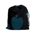 Teal Hearts Drawstring Pouches (Extra Large) View1