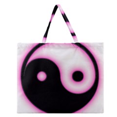 Yin Yang Glow Zipper Large Tote Bag