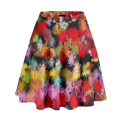 Colorful Brush Strokes                                               High Waist Skirt by LalyLauraFLM