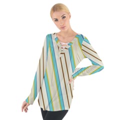 Bent Stripes                                                Women s Tie Up Tee