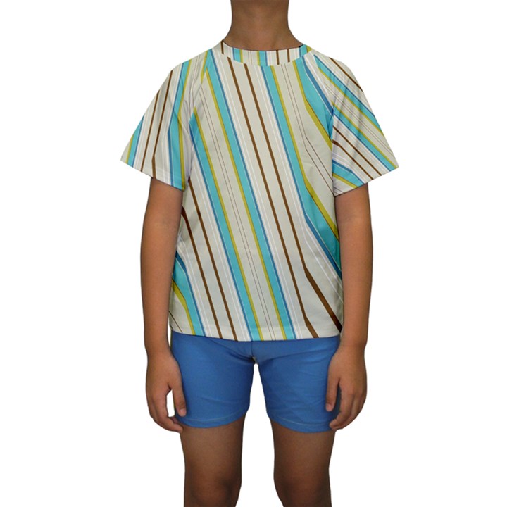 Bent stripes                                                Kid s Short Sleeve Swimwear