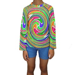 Colorful Whirlpool Watercolors                                                 Kid s Long Sleeve Swimwear