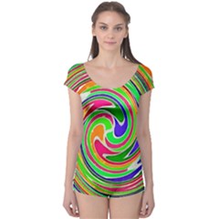 Colorful Whirlpool Watercolors                                                Boyleg Leotard (ladies)