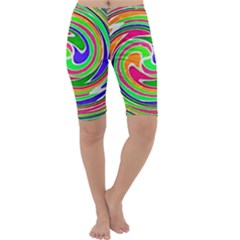 Colorful Whirlpool Watercolors                                                Cropped Leggings by LalyLauraFLM