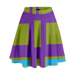 Angles And Shapes                                                   High Waist Skirt