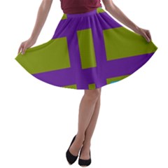 Angles And Shapes                                                 A-line Skater Skirt by LalyLauraFLM