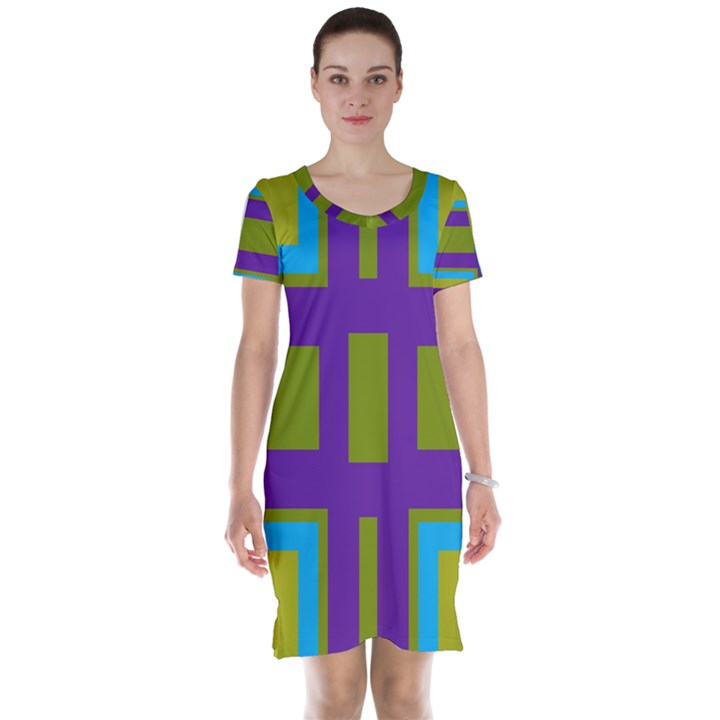 Angles and shapes                                                 Short Sleeve Nightdress