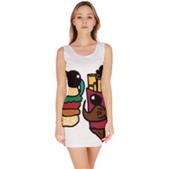 Burger And Fries Sleeveless Bodycon Dress