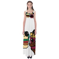 Burger And Fries Empire Waist Maxi Dress