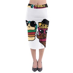 Burger And Fries Midi Pencil Skirt