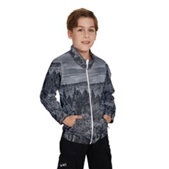 Black And White Landscape Scene Wind Breaker (kids) by dflcprintsclothing