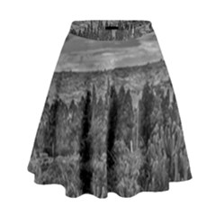 Black And White Landscape Scene High Waist Skirt by dflcprintsclothing