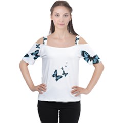 Butterflies Women s Cutout Shoulder Tee