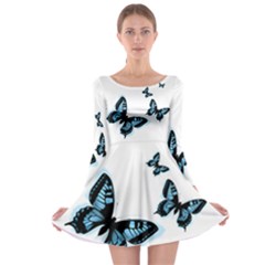 Butterflies Long Sleeve Skater Dress