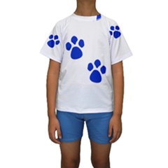 Blue Paws Kid s Short Sleeve Swimwear