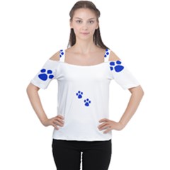 Blue Paws Women s Cutout Shoulder Tee