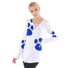 Blue Paws Women s Tie Up Tee