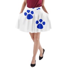 Blue Paws A-line Pocket Skirt