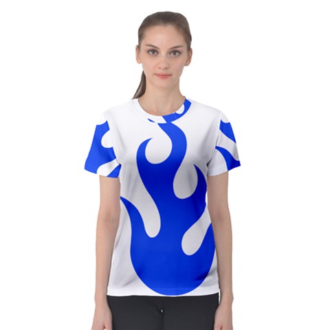 Blue Flames Women s Sport Mesh Tee by TRENDYcouture