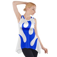 Blue Flames Side Drop Tank Tunic