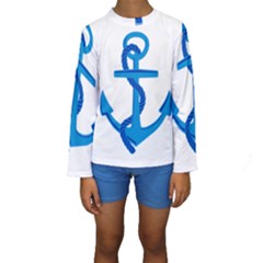 Blue Anchor Kid s Long Sleeve Swimwear