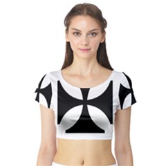 Cross Short Sleeve Crop Top (tight Fit)