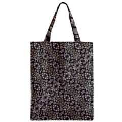 Silver Oriental Ornate  Zipper Classic Tote Bag