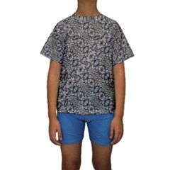 Silver Oriental Ornate Kid s Short Sleeve Swimwear