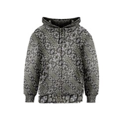 Silver Oriental Ornate Kids  Zipper Hoodie by dflcprintsclothing