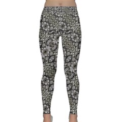 Silver Oriental Ornate Yoga Leggings