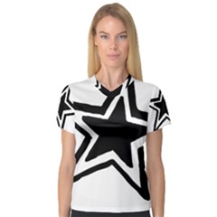 Double Star Women s V-neck Sport Mesh Tee