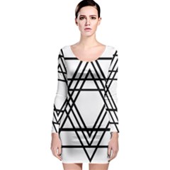 Triangles Long Sleeve Bodycon Dress