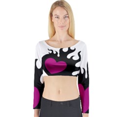 Heartflame Long Sleeve Crop Top