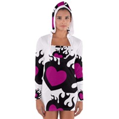 Heartflame Women s Long Sleeve Hooded T-shirt