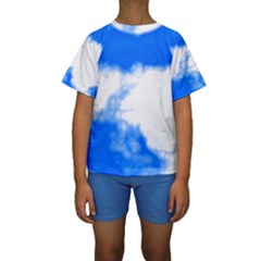 Blue Cloud Kid s Short Sleeve Swimwear