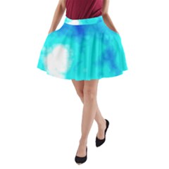 Turquoise Sky  A-line Pocket Skirt