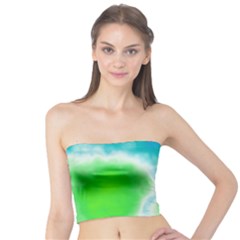 Turquoise And Green Clouds Tube Top