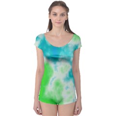 Turquoise And Green Clouds Boyleg Leotard (ladies)