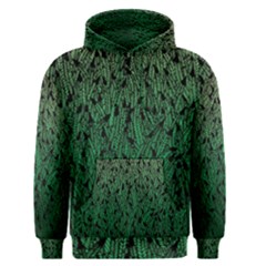 Green Ombre Feather Pattern, Black, Men s Pullover Hoodie by Zandiepants