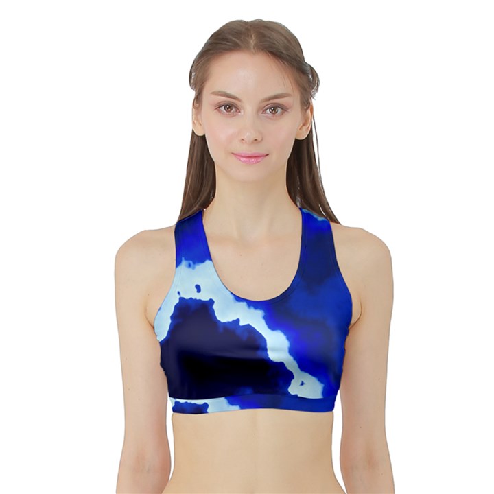 Blues Women s Sports Bra with Border