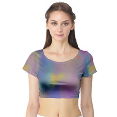 Mystic Sky Short Sleeve Crop Top (Tight Fit)